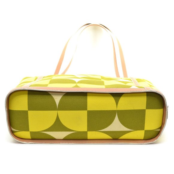 Maxx New York Large Geometry Pattern Canvas Leather Trim Tote Bag - Picture 6 of 6